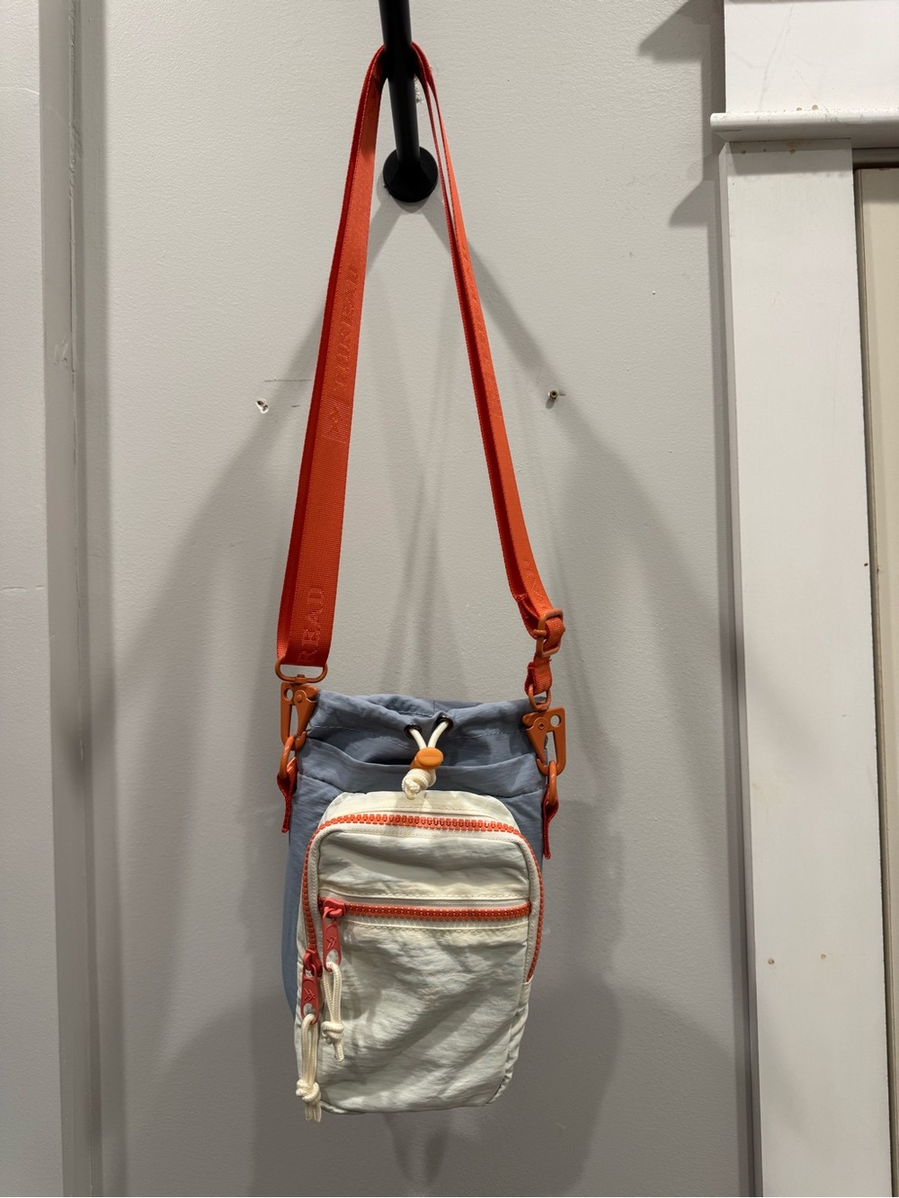 THREAD Water Bottle Crossbody Sling Bag Blue Coral Cream